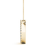 Yellow gold Pavé Round Diamond Half-Hoop Pendant 2