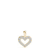 Yellow gold Pavé Round Diamond Heart Pendant 1