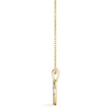 Yellow gold Pavé Round Diamond Heart Pendant 2