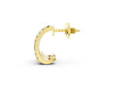 Yellow gold Pavé Round Diamond Hoop Earrings with Four-Prong Setting_18