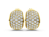 Yellow gold Pavé Round Diamond Huggie Earrings with Prong Setting_22