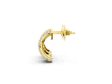 Yellow gold Pavé Round Diamond Huggie Earrings with Prong Setting_23