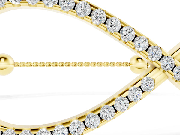 Yellow gold Pavé Round Diamond Infinity Chain Bracelet with Bezel Setting