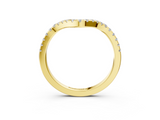 Yellow gold Pavé Round Diamond Infinity Twist Band with Shared Prong Setting_25