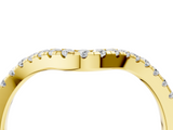 Yellow gold Pavé Round Diamond Infinity Twist Band with Shared Prong Setting_26
