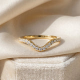 Yellow gold Pavé Round Diamond Infinity Twist Band with Shared Prong Setting_42