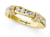 Yellow gold Pavé Round Diamond Link Band with Bezel Setting_77
