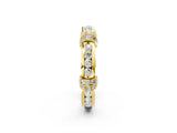 Yellow gold Pavé Round Diamond Link Band with Bezel Setting_78