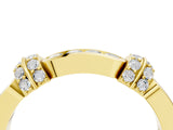 Yellow gold Pavé Round Diamond Link Band with Bezel Setting_80