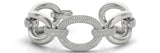 Yellow gold Pavé Round Diamond Link Bracelet with Smooth Gold Band
