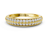 Yellow gold Pavé Round Diamond Milgrain Eternity Band_21