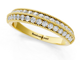 Yellow gold Pavé Round Diamond Milgrain Eternity Band_22