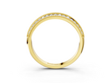 Yellow gold Pavé Round Diamond Milgrain Eternity Band_24