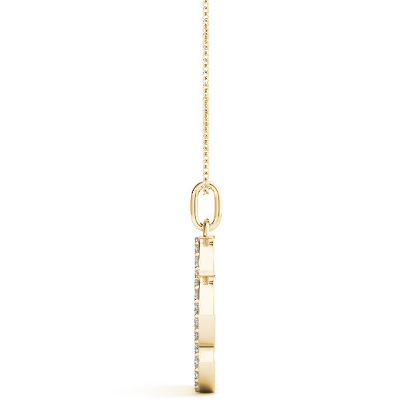 Yellow gold Pavé Round Diamond Paw Pendant 1