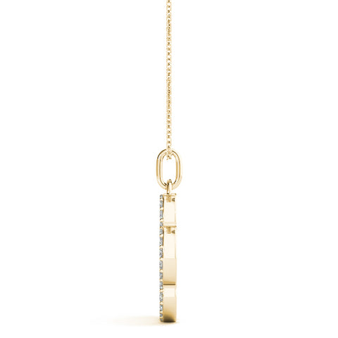 Yellow gold Pavé Round Diamond Paw Pendant 1