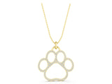 Yellow gold Pavé Round Diamond Paw Pendant_10