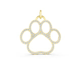 Yellow gold Pavé Round Diamond Paw Pendant_9