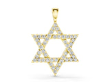 Yellow gold Pavé Round Diamond Star Pendant with Four-Prong Setting_4