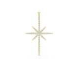 Yellow gold Pavé Round Diamond Starburst Pendant with Prong Setting_31