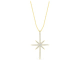 Yellow gold Pavé Round Diamond Starburst Pendant with Prong Setting_32