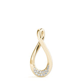 Yellow gold Pavé Round Diamond Teardrop Pendant 1
