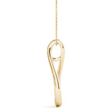 Yellow gold Pavé Round Diamond Teardrop Pendant 2