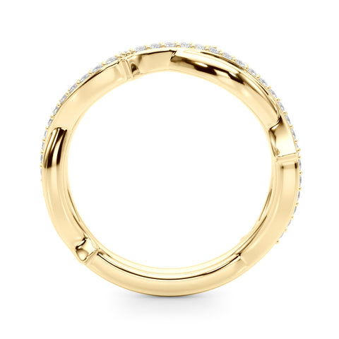 Yellow gold Pavé Round Diamond Twist Band with Channel Setting 1