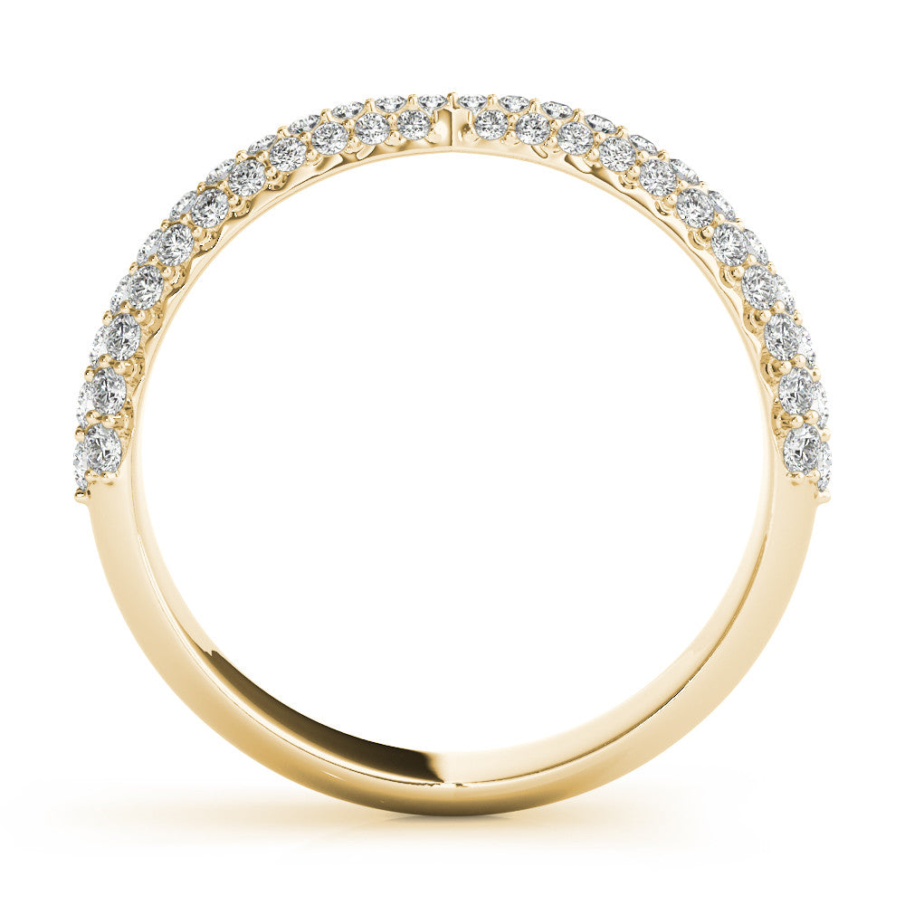 Yellow gold Pavé Round Diamond Twist Band with Micro Prong Setting 2