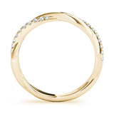 Yellow gold Pavé Round Diamond Twist Band with Shared Prong Setting 1
