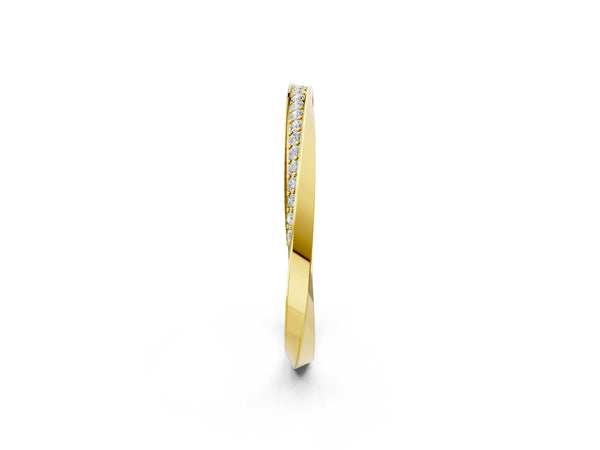 Yellow gold Pavé Round Diamond Twist Band