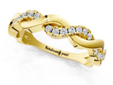 Yellow gold Pavé Round Diamond Twist Eternity Band with Shared Prong Setting_52