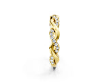 Yellow gold Pavé Round Diamond Twist Eternity Band with Shared Prong Setting_53