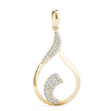 Yellow gold Pavé Round Diamond Twist Pendant 1