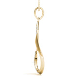 Yellow gold Pavé Round Diamond Twist Pendant 2