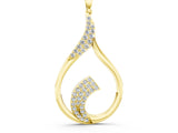 Yellow gold Pavé Round Diamond Twist Pendant_3