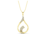 Yellow gold Pavé Round Diamond Twist Pendant_4