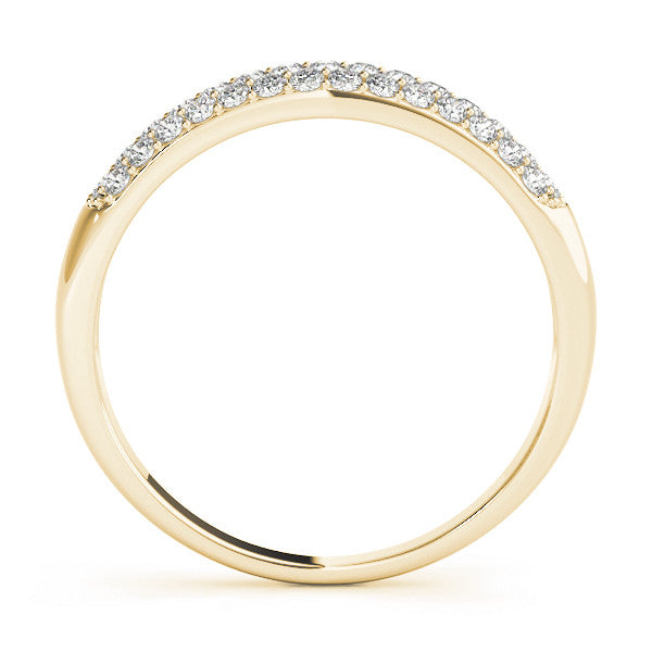 Yellow gold Pavé Round Diamond White Gold Eternity Band 1