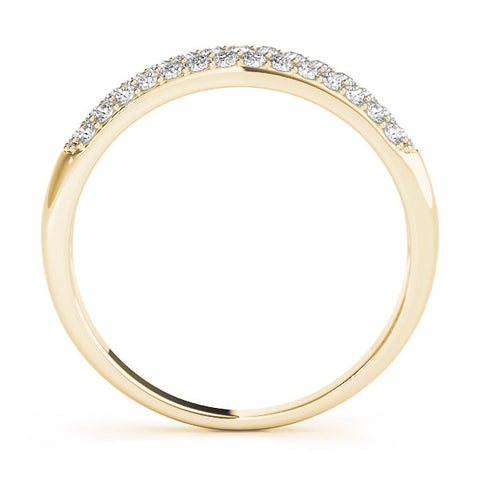 Yellow gold Pavé Round Diamond White Gold Eternity Band 1