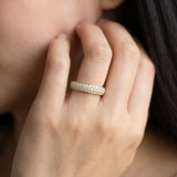 Yellow gold Pavé Round Diamond White Gold Eternity Band_42