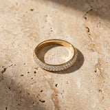 Yellow gold Pavé Round Diamond White Gold Eternity Band_43