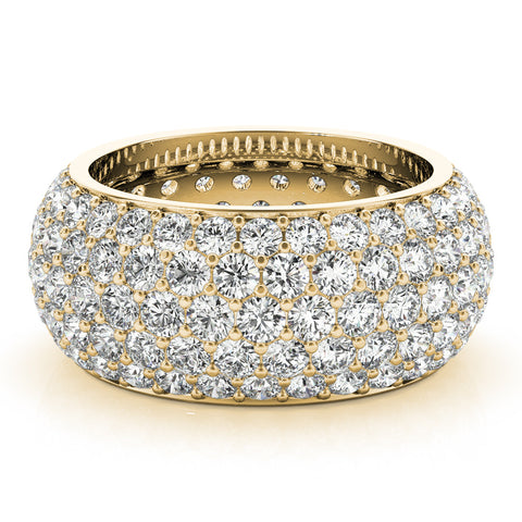 Yellow gold Pavé Round Diamond Wide Band with Micro-Prong Setting 1