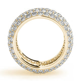Yellow gold Pavé Round Diamond Wide Band with Micro-Prong Setting 2