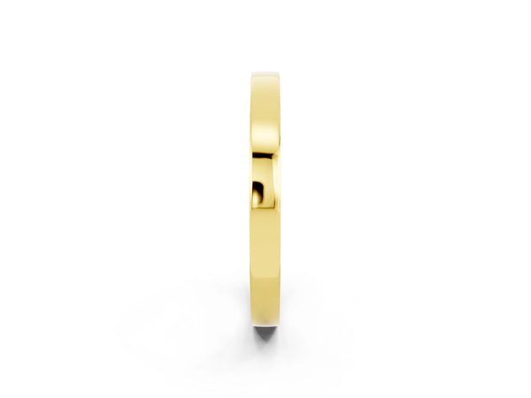 Yellow Gold Round Lab-Grown Emerald Side Pave Half Eternity Band with Plain Top