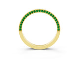 Yellow gold Pavé Round Emerald Channel Set Band_21