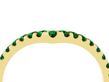 Yellow gold Pavé Round Emerald Chevron Band with Shared Prong Setting_10
