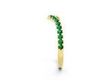 Yellow gold Pavé Round Emerald Chevron Band with Shared Prong Setting_8