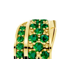 Yellow gold Pavé Round Emerald Crossover Band with Bead Prong Setting_11