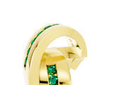 Yellow gold Pavé Round Emerald Crossover Band with Channel Setting_11
