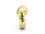 Yellow gold Pavé Round Emerald Crossover Band with Channel Setting_8