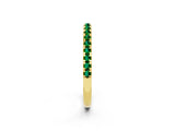Yellow gold Pavé Round Emerald Half Eternity Band with Shared Prong Setting_8